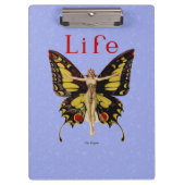 フラッパーバタフライ飛んでいるウーマンイラストレーション クリップボード (正面)