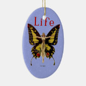 フラッパーバタフライ飛んでいるウーマンイラストレーション セラミックオーナメント (右)