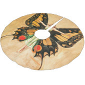 フラッパーバタフライ飛んでいるウーマンイラストレーション ブラッシュドポリエステルツリースカート (アングル)