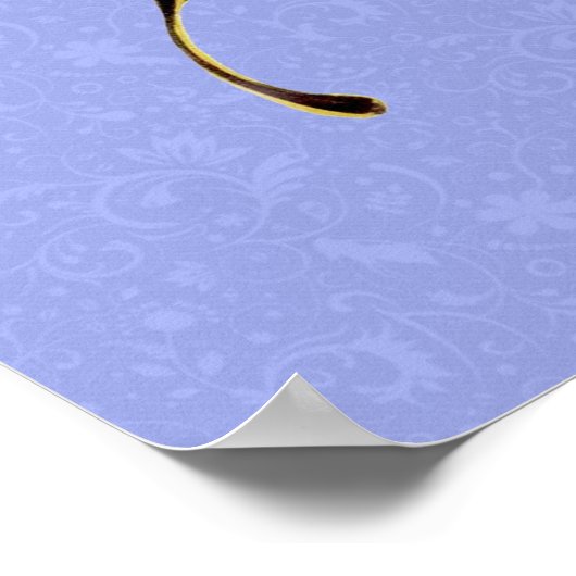 フラッパーバタフライ飛んでいるウーマンイラストレーション ポスター (角)