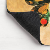 フラッパーバタフライ飛んでいるウーマンイラストレーション マウスパッド (コーナー)