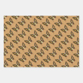 フラッパーバタフライ飛んでいるウーマンイラストレーション ラッピングペーパーシート (正面3)