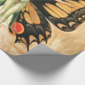 フラッパーバタフライ飛んでいるウーマンイラストレーション ラッピングペーパー (角)