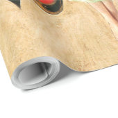 フラッパーバタフライ飛んでいるウーマンイラストレーション ラッピングペーパー (ロールコーナー)