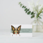 フラッパーバタフライ飛んでいるウーマンイラストレーション 名刺 (スタンド正面)