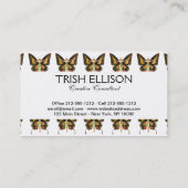 フラッパーバタフライ飛んでいるウーマンイラストレーション 名刺 (裏面)