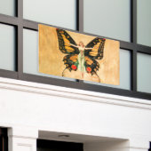 フラッパーバタフライ飛んでいるウーマンイラストレーション 横断幕 (ビルの外側)