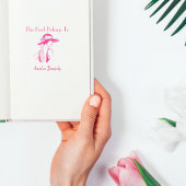 フラッパーパーソナライズされたガール蔵書票 セルフインキングスタンプ