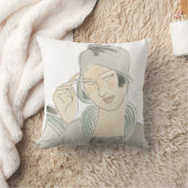 フラッパーファッションスケッチ クッション (ブランケット)