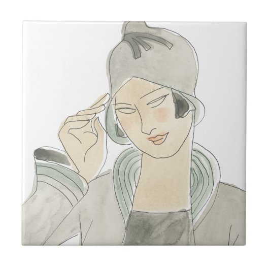 フラッパーファッションスケッチ タイル (正面)