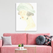 フラッパーファッションスケッチ – ポートレート キャンバスプリント (インサイチュ (リビング))