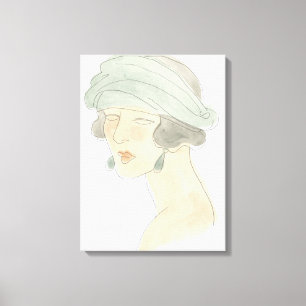 フラッパーファッションスケッチ – ポートレート キャンバスプリント
