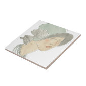 フラッパーファッションスケッチ – 帽子の女性 タイル (側面)