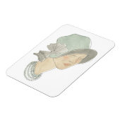 フラッパーファッションスケッチ – 帽子の女性 マグネット (左側)