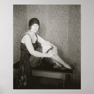 フラッパーファッション、1922年。ヴィンテージ写真 ポスター