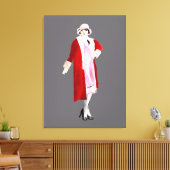 フラッパーヴィンテージファッションレディ20代 キャンバスプリント (インサイチュ (リビング))