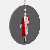フラッパーヴィンテージファッションレディ20代 セラミックオーナメント (右)