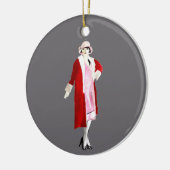 フラッパーヴィンテージファッションレディ20代 セラミックオーナメント (左)