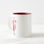 フラッパーヴィンテージファッションレディ20代 ツートーンマグカップ (正面左)