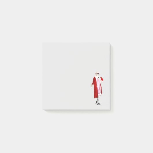 フラッパーヴィンテージファッションレディ20代 ポストイット (正面)