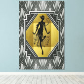 フラッパー女の子が包んだキャンバス キャンバスプリント (インサイチュ (ウッドフロア))