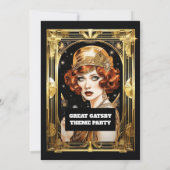 フラッパー女の子は1920のコスチュームフォーマルパーティー 招待状 (裏面)