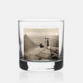 フラッパー女の子サンライズクフーピラミッド、エジプト1920 ウイスキーグラス (正面)