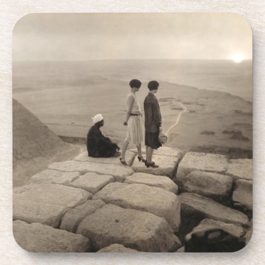 フラッパー女の子サンライズクフーピラミッド、エジプト1920 コースター (正面)