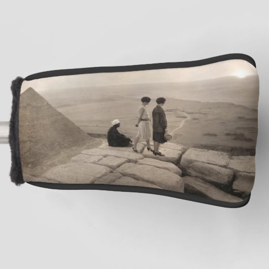 フラッパー女の子サンライズクフーピラミッド、エジプト1920 ゴルフヘッドカバー (正面)