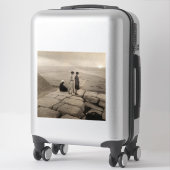 フラッパー女の子サンライズクフーピラミッド、エジプト1920 シール (スーツケース)