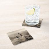 フラッパー女の子サンライズクフーピラミッド、エジプト1920 スクエアペーパーコースター (インサイチュ)