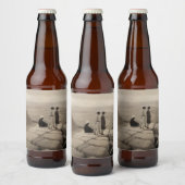 フラッパー女の子サンライズクフーピラミッド、エジプト1920 ビールラベル (ボトル)