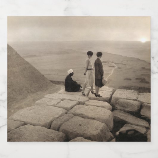 フラッパー女の子サンライズクフーピラミッド、エジプト1920 ビールラベル (シングルラベル)