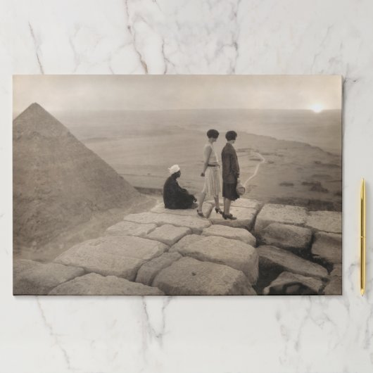 フラッパー女の子サンライズクフーピラミッド、エジプト1920 ペーパーパッド (インサイチュ)