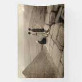 フラッパー女の子サンライズクフーピラミッド、エジプト1920 横断幕 (縦)