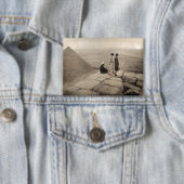 フラッパー女の子サンライズクフーピラミッド、エジプト1920 缶バッジ (インサイチュ)