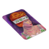 フラッパー女の子パールエメラルズヘッドバンド1920s宝石 マグネット (右側)