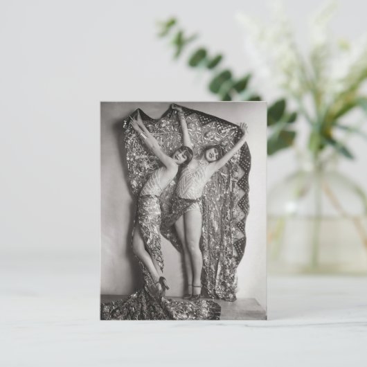 フラッパー女の子フランスののヴィンテージ写真はがき ポストカード (スタンド正面)