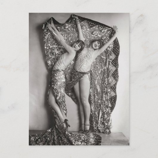 フラッパー女の子フランスののヴィンテージ写真はがき ポストカード (正面)