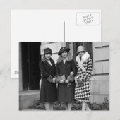 フラッパー女の子、クロシェ帽子1920s ポストカード (正面/裏面)
