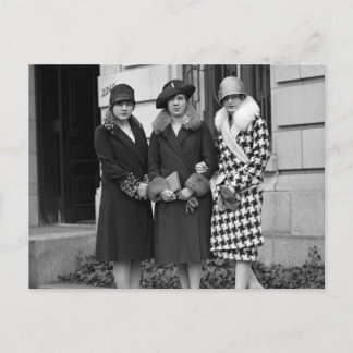 フラッパー女の子、クロシェ帽子1920s ポストカード