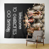 フラッパー女子1920アートデコギャツビー素晴らしテーマ タペストリー (インサイチュ(横))