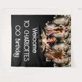 フラッパー女子1920アートデコギャツビー素晴らしテーマ タペストリー (正面(横))