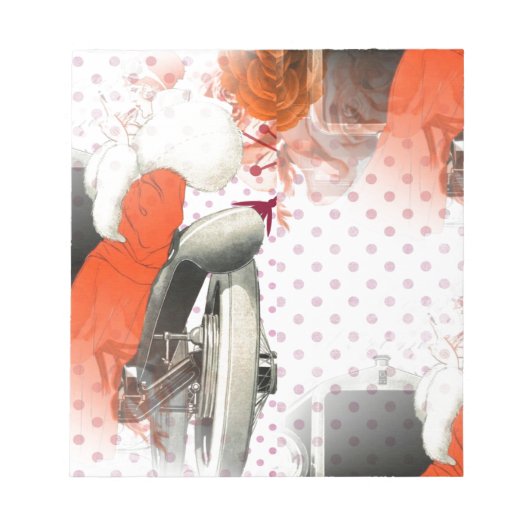 フラッパー水玉模様 ノートパッド (正面)