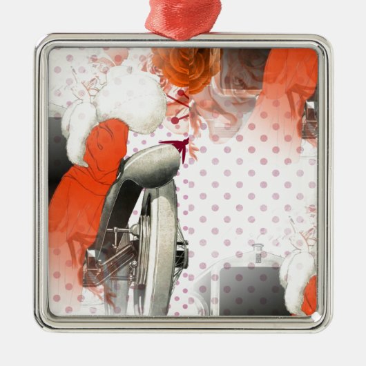 フラッパー水玉模様 メタルオーナメント (正面)