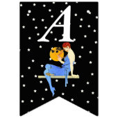 フラッパー赤毛オンシェルフホワイトスターズ誕生日 バンティングフラッグ (第2の旗)