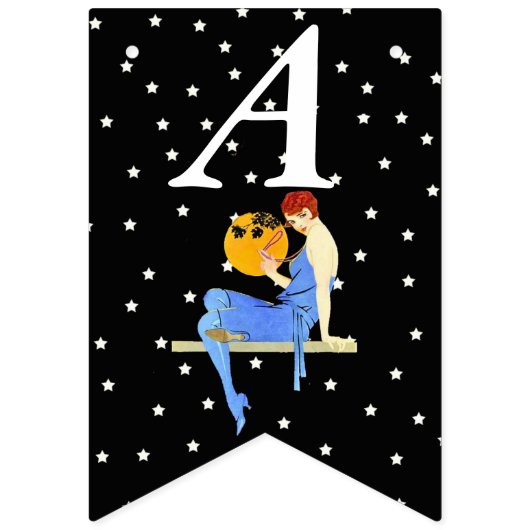 フラッパー赤毛オンシェルフホワイトスターズ誕生日 バンティングフラッグ (第2の旗)