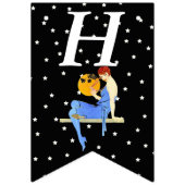 フラッパー赤毛オンシェルフホワイトスターズ誕生日 バンティングフラッグ (第1の旗)