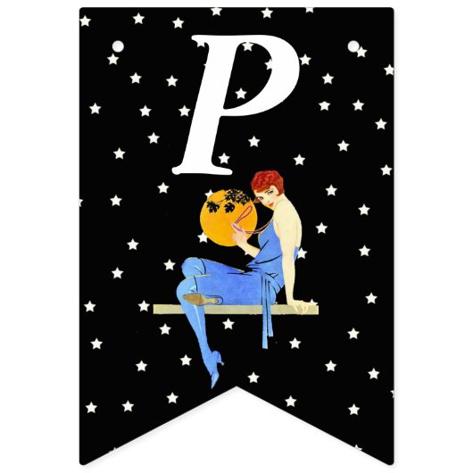 フラッパー赤毛オンシェルフホワイトスターズ誕生日 バンティングフラッグ (第3の旗)