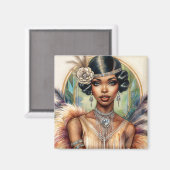 フラッパー黒人女性が20sの輝きを轟かす マグネット (正面/裏面)